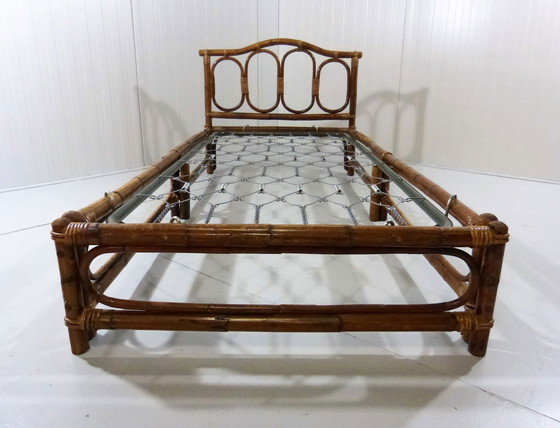 Image 1 of Rotan bed, jaren 70