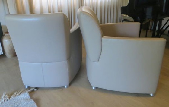 Image 1 of 2x Leolux Quantissimo luxe fauteuils kalfsleder