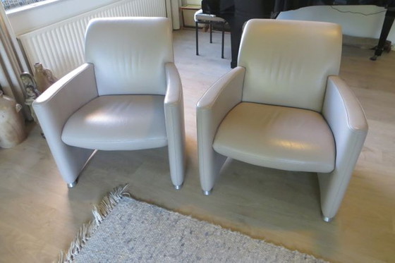 Image 1 of 2x Leolux Quantissimo luxe fauteuils kalfsleder