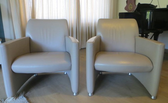 Image 1 of 2x Leolux Quantissimo luxe fauteuils kalfsleder