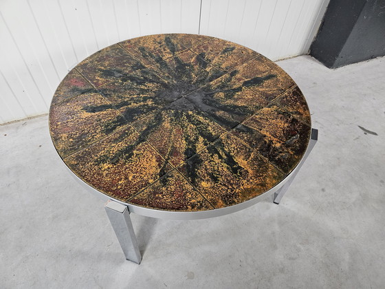 Image 1 of Ronde tegeltafel, fatlava