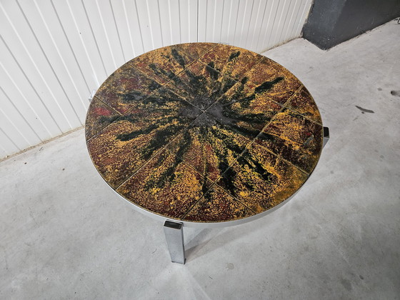 Image 1 of Ronde tegeltafel, fatlava