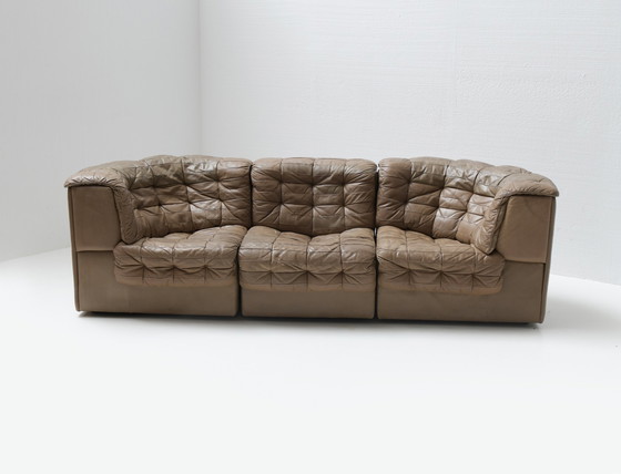 Image 1 of DS 11 modular sofa in brown patchwork leather by De Sede Team for De Sede Swiss