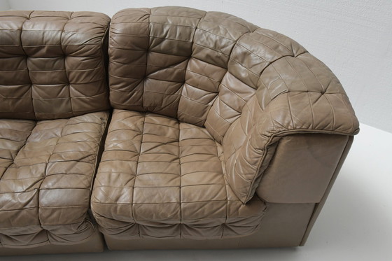 Image 1 of DS 11 modular sofa in brown patchwork leather by De Sede Team for De Sede Swiss