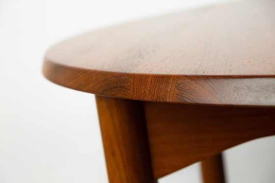 Image 1 of Oval Solid Teak Dining Table with extensions, 1960s