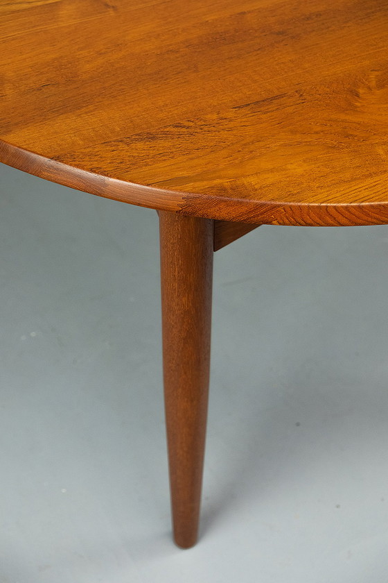 Image 1 of Oval Solid Teak Dining Table with extensions, 1960s