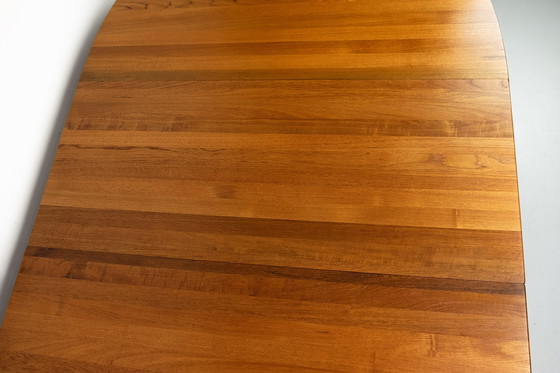 Image 1 of Oval Solid Teak Dining Table with extensions, 1960s