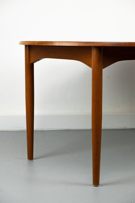 Image 1 of Oval Solid Teak Dining Table with extensions, 1960s