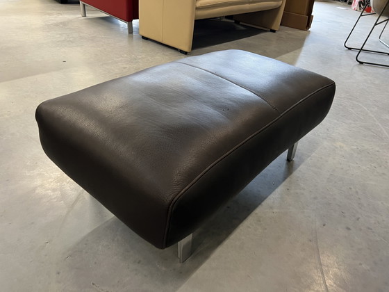 Image 1 of Leolux Bellice Sofa with ottoman Brown leather