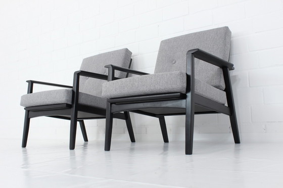 Image 1 of as new! 2x Mid Century Danish Lounge Armchairs, 1960s, new cover + cushions