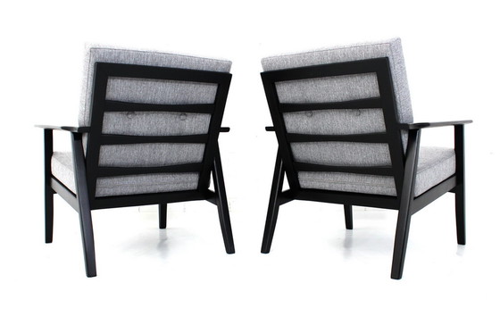 Image 1 of as new! 2x Mid Century Danish Lounge Armchairs, 1960s, new cover + cushions