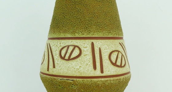 Image 1 of vase en céramique du milieu du siècle décor abstrait émail brut modèle 150/22