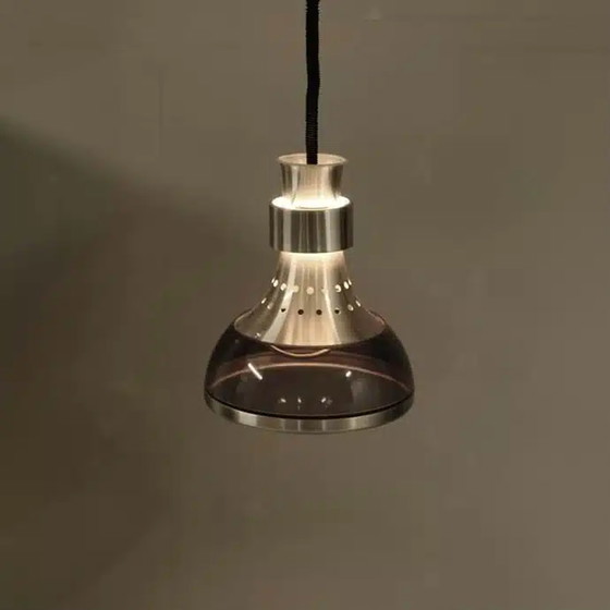 Image 1 of Lampada a sospensione vintage in alluminio con paralume in plexiglas, stile Space Age