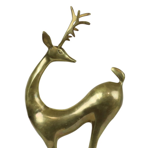 Image 1 of Grande statue de cerf en laiton