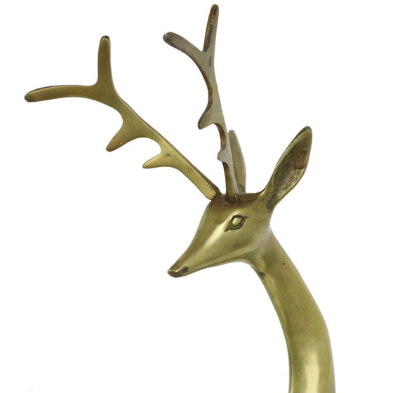 Image 1 of Grande statue de cerf en laiton