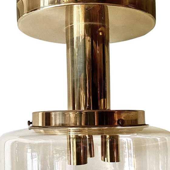 Image 1 of Doria Brass & Glass Ceiling Lamp