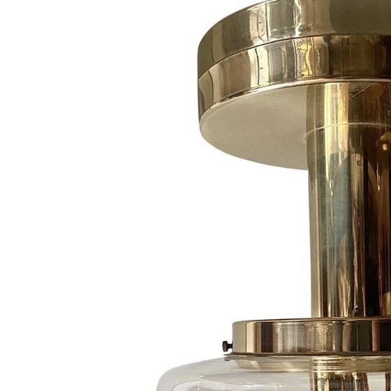 Image 1 of Doria Brass & Glass Ceiling Lamp