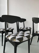 4x Table à manger vintage chaise Art Deco