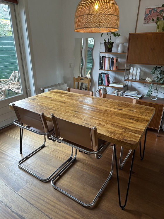 Image 1 of Table de salle à manger vintage avec pieds en épingle à cheveux