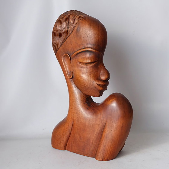 Image 1 of Karl Hagenauer (attr) Wiener Werkstatte Wooden bust of African woman