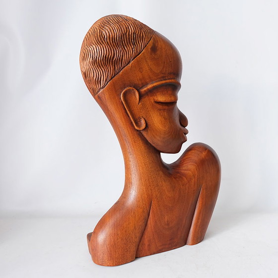 Image 1 of Karl Hagenauer (attr) Wiener Werkstatte Wooden bust of African woman