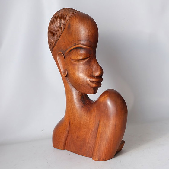 Image 1 of Karl Hagenauer (attr) Wiener Werkstatte Buste en bois de femme africaine