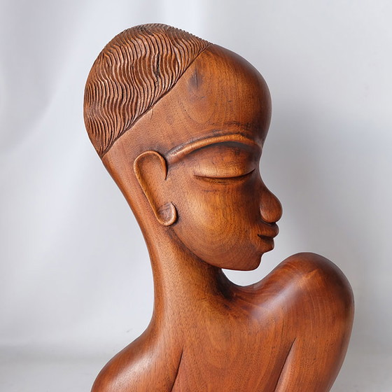 Image 1 of Karl Hagenauer (attr) Wiener Werkstatte Wooden bust of African woman