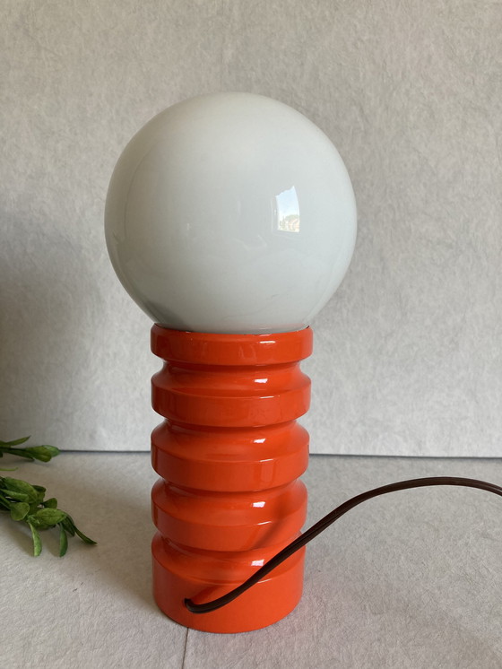 Image 1 of Vintage space age red table lamp