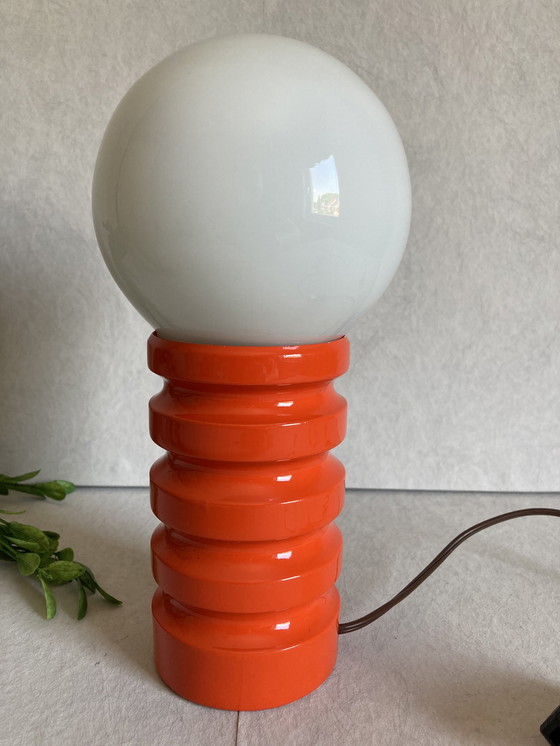 Image 1 of Vintage space age red table lamp