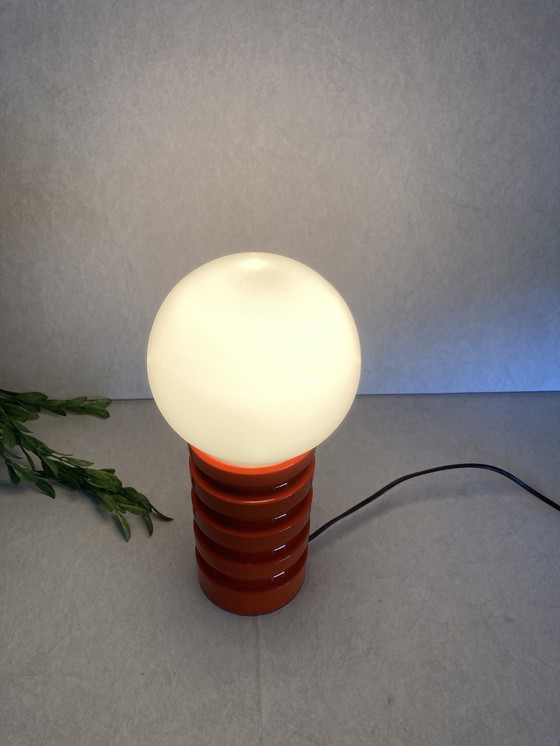 Image 1 of Vintage space age red table lamp