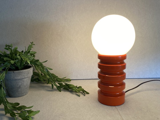 Image 1 of Vintage space age red table lamp