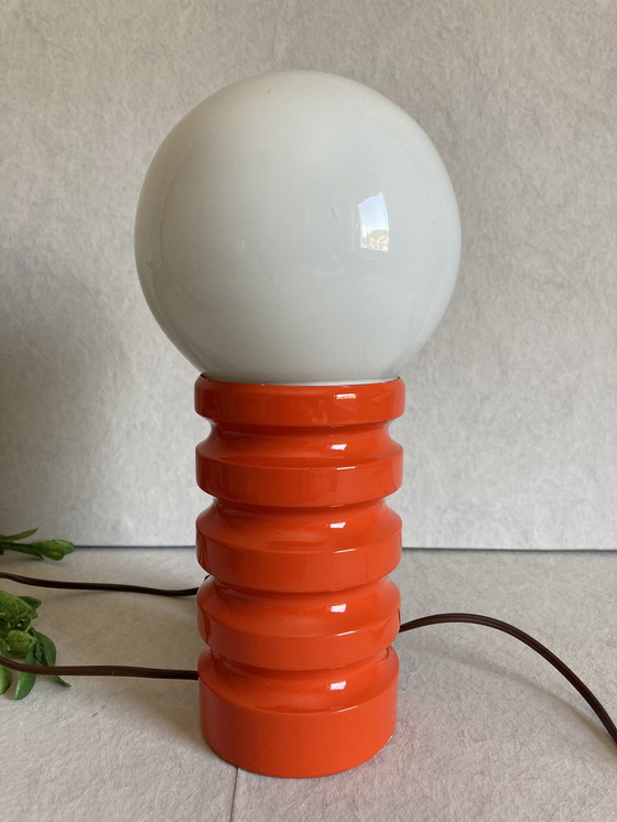 Image 1 of Vintage space age red table lamp