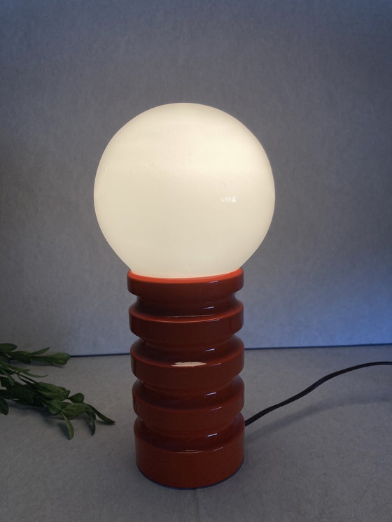 Image 1 of Vintage space age red table lamp