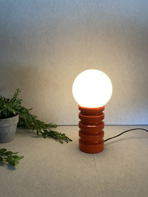 Vintage space age red table lamp