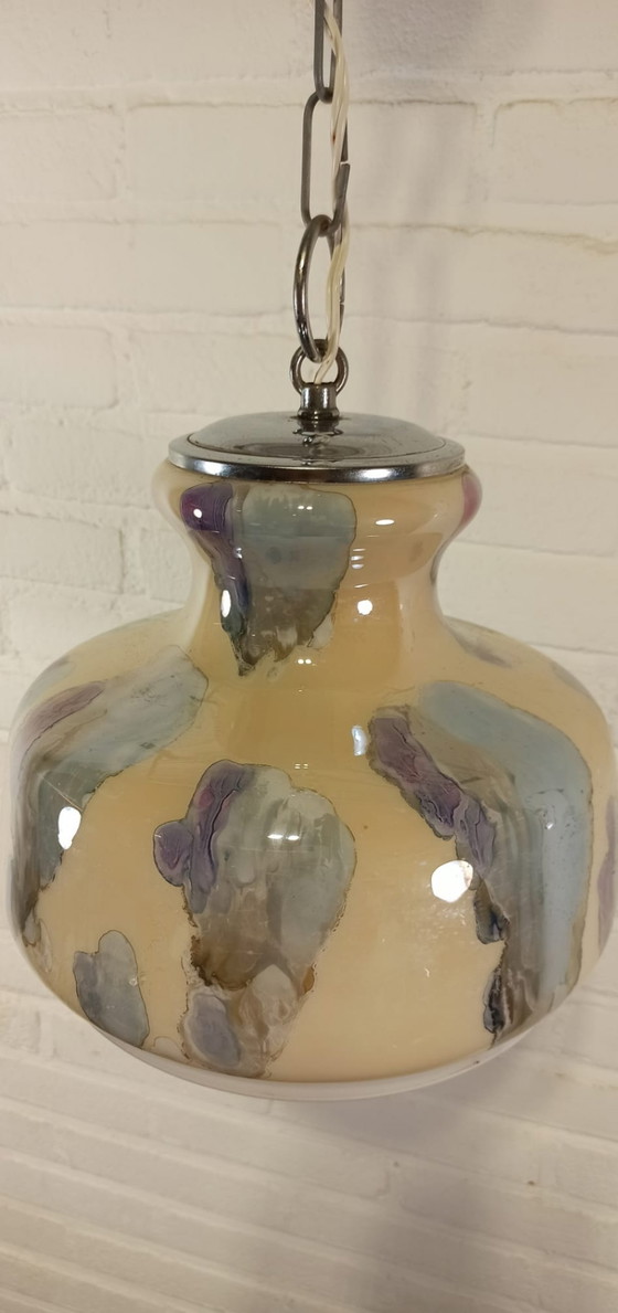 Image 1 of Lampada a sospensione in vetro italiano d'epoca