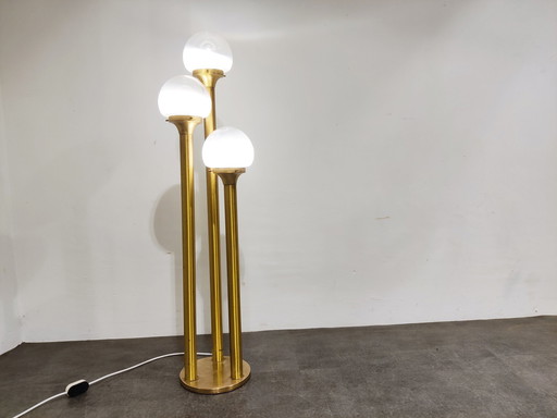 Lampadaire italien vintage en laiton, 1970