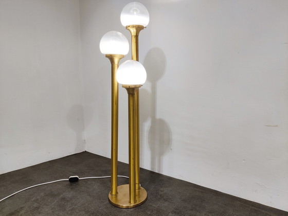 Image 1 of Lampadaire italien vintage en laiton, 1970