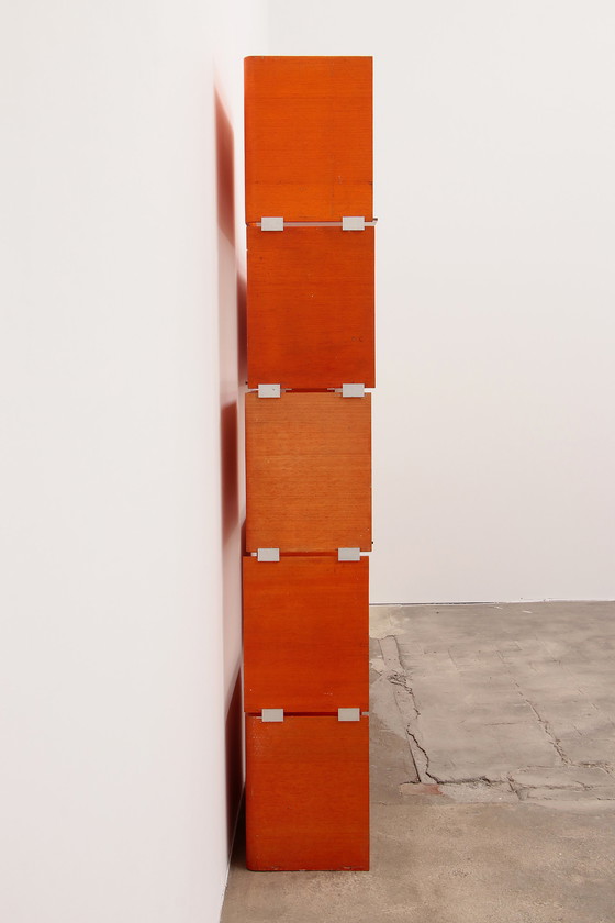 Image 1 of Modular French wall furniture orange made in the 60s.