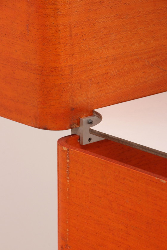 Image 1 of Modular French wall furniture orange made in the 60s.