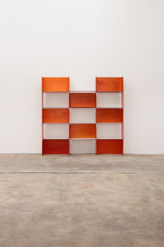 Image 1 of Modular French wall furniture orange made in the 60s.