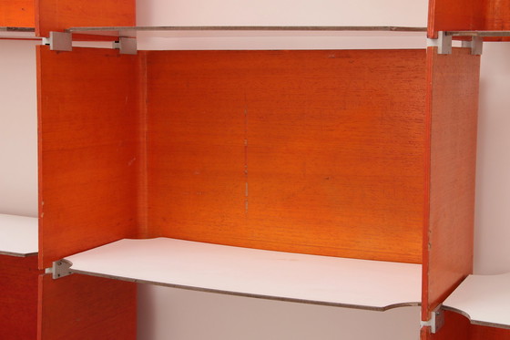 Image 1 of Modular French wall furniture orange made in the 60s.