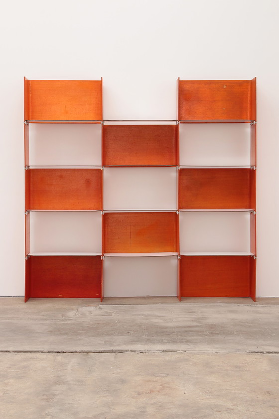 Image 1 of Modular French wall furniture orange made in the 60s.