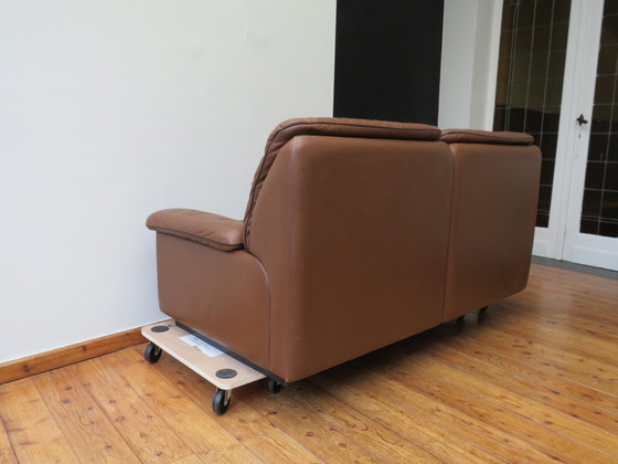 Image 1 of 2 x 2-seater De Sede model DS 66 and hocker DS 66