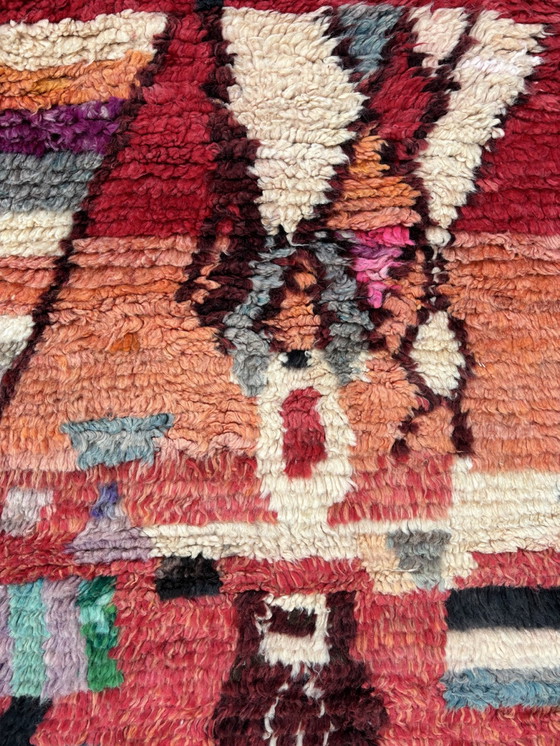 Image 1 of Orange Abstract Tarditional Moroccan Runner Rug