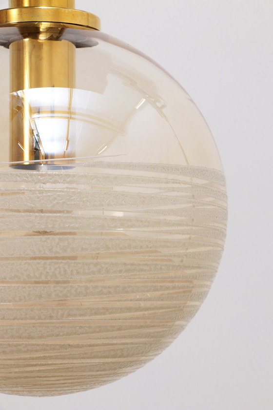 Image 1 of Vintage Set of three Glashutte Limburg hanging lamps, 1960s Germany.