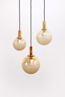 Vintage Set of three Glashutte Limburg hanging lamps, 1960s Germany.