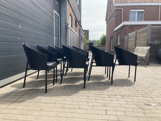 Image 1 of 10x Philipphe Starck Black Costes Dining Chairs