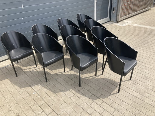 10x Philipphe Starck Black Costes Dining Chairs