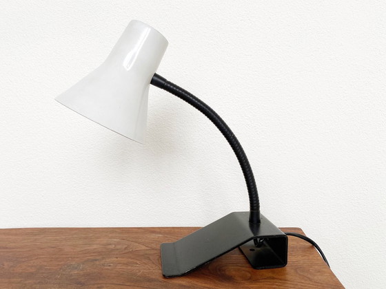 Image 1 of Lampada da tavolo/scrivania olandese vintage nera e grigia