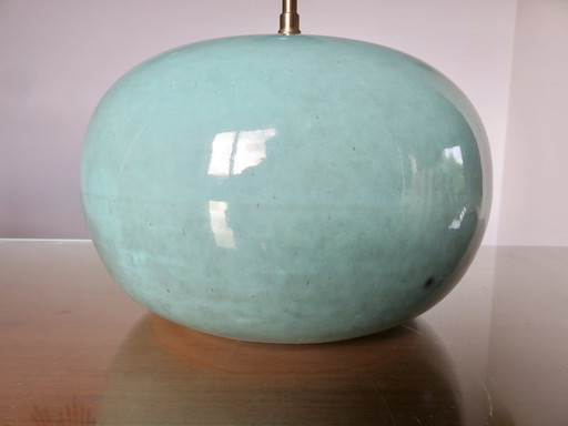 Pale Blue Ceramic Lamp, France, 1970-1980